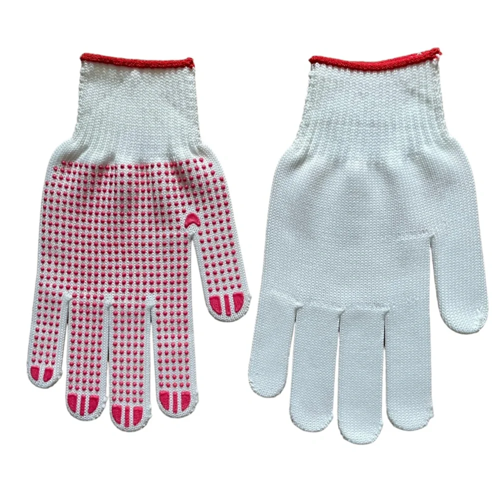 Unisex Gloves with Grip for Golf Gardening Work Running Reddish Pink White